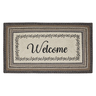 Floral Vine Jute Braided Rug Rect. with Rug Pad 27